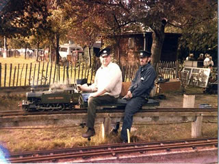 General view of the loco on the eleveted track.