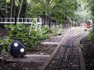 Hampton Court Junction Alps Line position light shunt signal showing a proceed aspect 