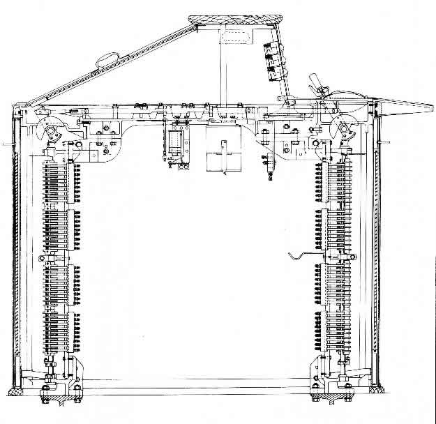 works diagram for the Westinghouse miniature power lever frame