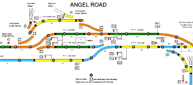 Angel Road - Track Diagram of are of Stege works